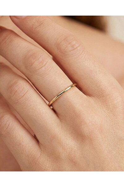 İNDİGO TAKI Sade 1 mm İnce 14 Ayar Altın Alyans