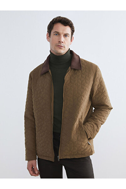 LC Waikiki Brown Standard Fit Shirt Collar Quilted Men's Coat