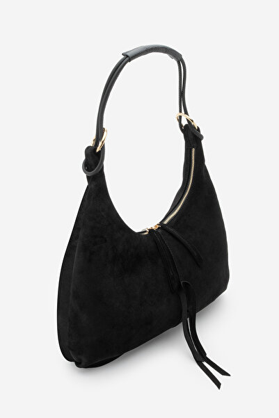 Marjin Geantă de umăr pentru femei din piele naturală cu fermoar și buzunar i...