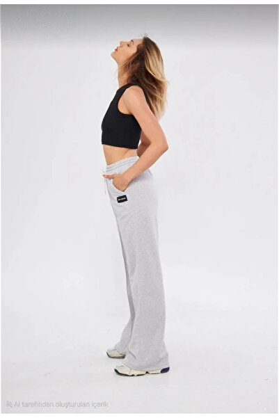 BLACK MODBLACK Two Thread Wide-Leg Trackpants - Gray