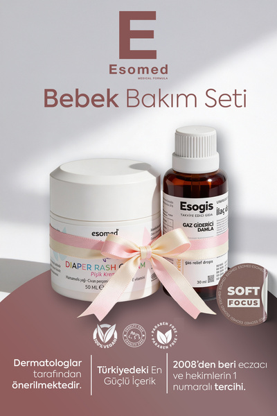 Esomed Bebek Bakım Seti gaz ve Uyku Damlası + Bebek Pişik Kremi Bitkisel