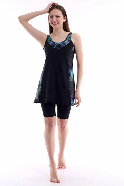 aydenahome Kadın Taytlı Elbiseli Mayo İç Kısmına Dikili Göğüs Ped Mevcut Mikr...