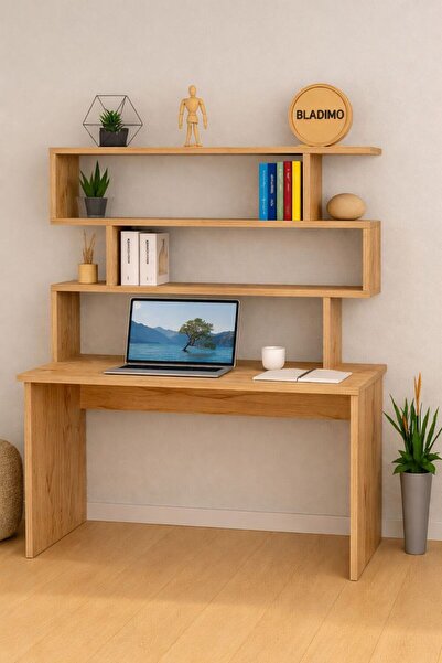 Bladimo Arken Kitaplıklı Çalışma Masası Çam