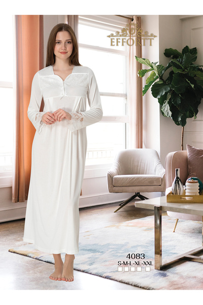 EM&FA TEKSTİL ثوب نوم للحوامل مع تفاصيل من الدانتيل