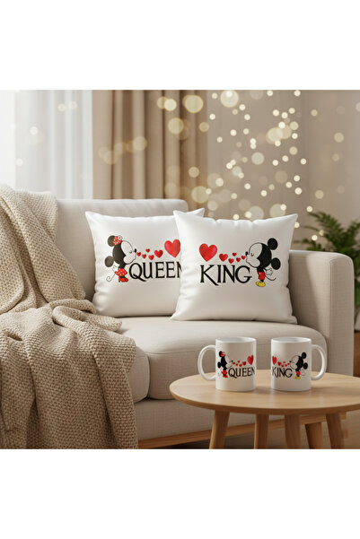 PRİNTOPİA DESİGN Special Set for Couples – 2 Satin Pillows + 2 Mugs |   Valen...