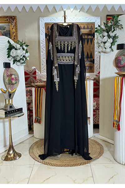 Sondos Fashion Traditional black jalabiya for parties, events, and Ramadan ga...