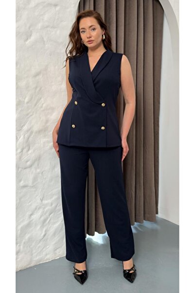 Butik Nilyam Γυναικείο Σετ Βραδινό Φόρεμα με Παντελόνι, Μεγάλο Μέγεθος, Διπλό...