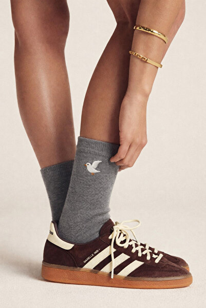 Katia&Bony Unisex Seagull Embroidered Socks Gray