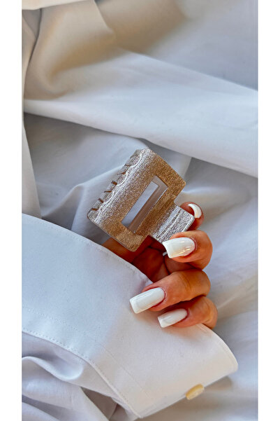 YOYYO Brown Glitter Rectangular Latch Buckle - Sparkling Hair Accessory