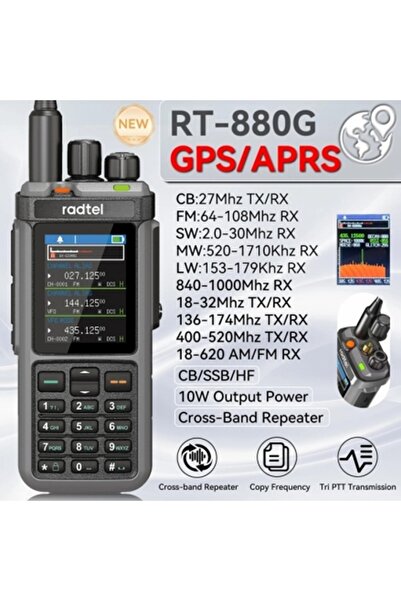 radtel Yeni 10w RT-880G GPS/APRS tam bant MULTİ TELSİZ