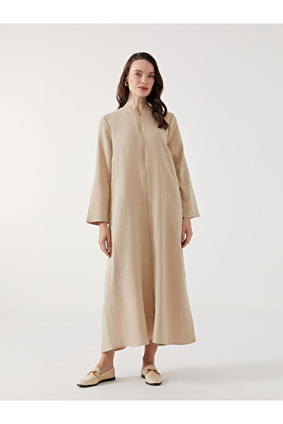 LC Waikiki НОВИЙ СЕЗОН ВІД GÜLİS GİYİM: Бежева жіноча абая з круглим вирізом