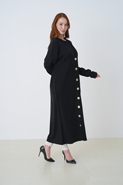 mermaya premium kalite kumaş, gold düğme detaylı, uzun hırka.(38-42 beden için)