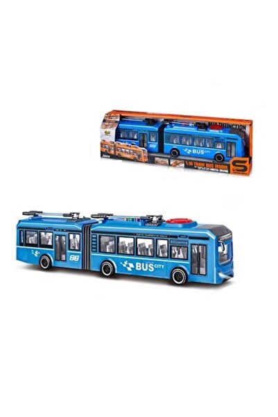 OEM Trolleybus with sounds, lights and open doors function 42 cm blue