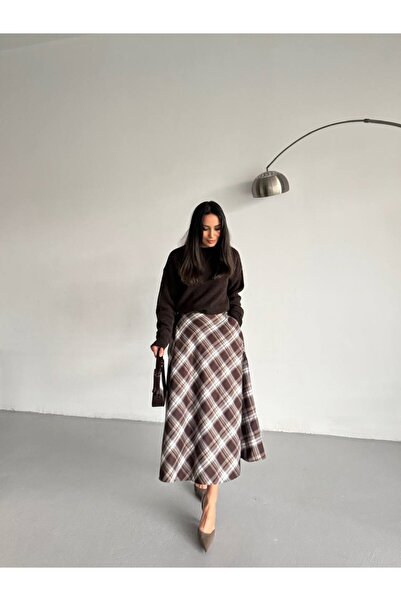 SLAW REZZ Women's Plaid Pattern Skirt High Waist Plaid Long Skirt Plaid Skirt...