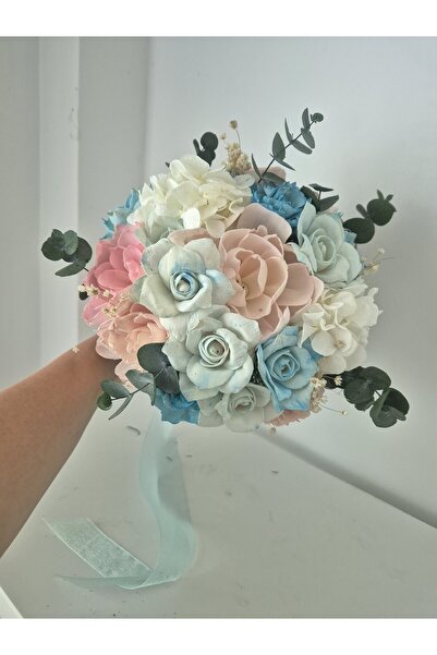 Yellow Tulip Buchet mireasa/nasa realizat cu flori sola nemuritoate, hortensi...