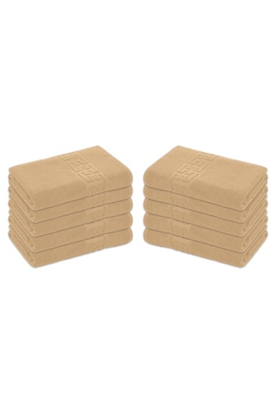Lenjeria Pufoasa Set of 10 Bath Towels, 100% Cotton, 50x90cm, Greek - Beige