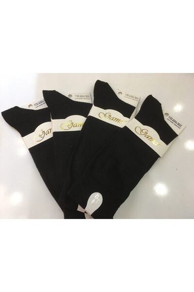 LAVİNİA 4-Piece Gamma Pack Black Thin Genuine Lambswool Men's Socks (Real Wool)