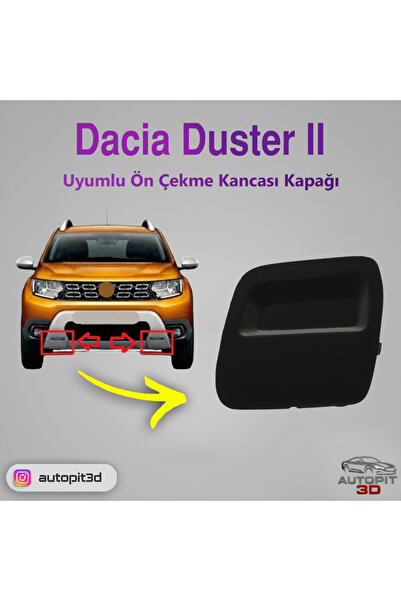 AutoPit 3D Dacia Duster 2 (2018 → ) Uyumlu Ön Çeki Demiri Kapağı Sağ Sol Takım