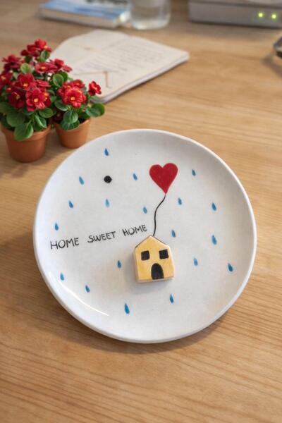 uğurlu dükkan 12 cm Home Sweet Home Ceramic Plate