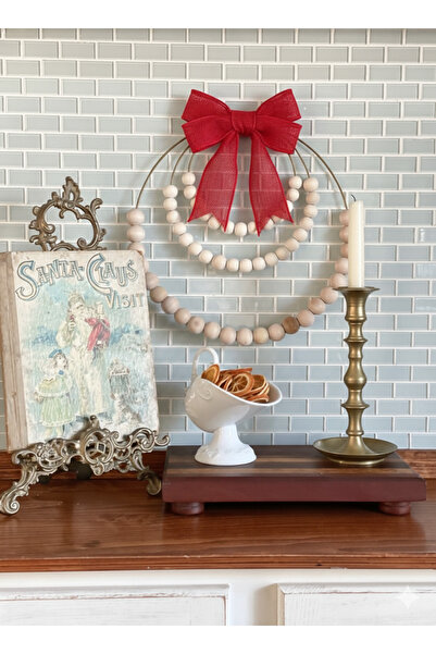 shop Ahşap Boncuklu Kapı Süsü 3’lü Set 4 mm Mat Dokulu Gold Metal Halkalı, Ku...