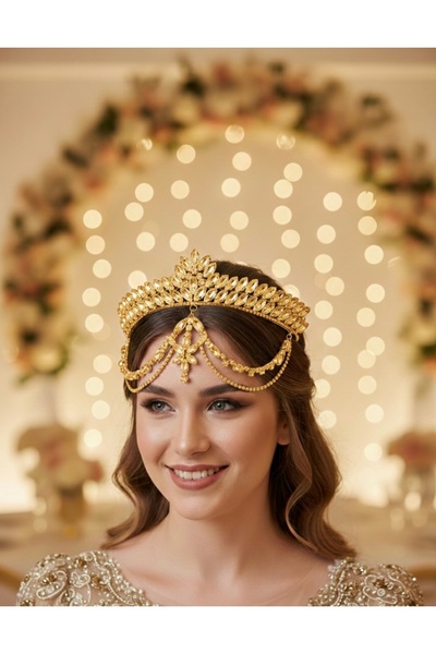 Çınar Aksesuar Premium Ζιργκόν Πέτρινο Στέμμα Νύφης - Μποέμικο και κομψό στέμ...