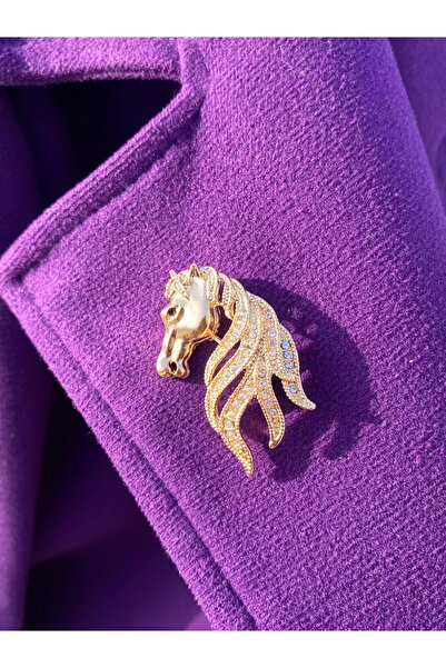 kurukafagift Broş Zirkon Taşlı Parlak At Figürlü