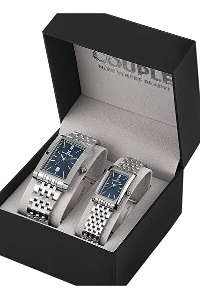 Daniel Klein Brand Silver Navy Blue Color Couple Watch Set – Men & Women Comb...
