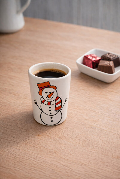 uğurlu dükkan Ceramic Cup Without Handle with Snowman Motif