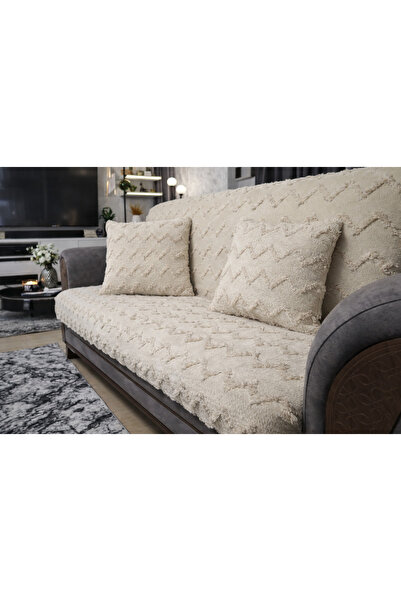 ÖZDAĞ HOME CONCEPT Chenille Sofa Cover 175X210 cm + 2 Throw Pillows 43X43 cm ...