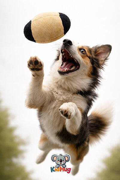KidHug Plush Soft Stuffed American Football Ball Dog Toy