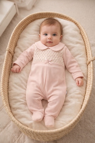 Babydola Baby Girl Romper Peter Pan collar Elegant Model 100% Cotton Fabric