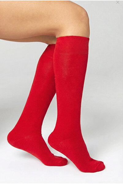 bamboo star Bamboo Women's Knee-Length Red Long Soft Stitch-Free Socks / Pant...