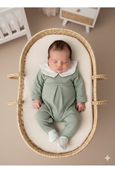 Babydola Baby Girl Romper Peter Pan collar Bow Detailed 100% Cotton