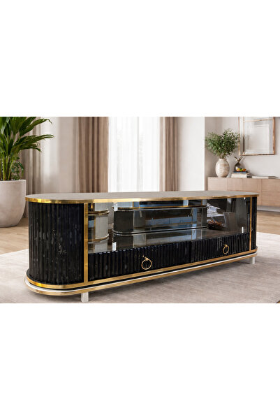 Ecrin Mobilya Çekmeceli şömineli Tv ünitesi