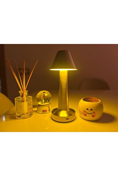 JB DİĞER Dekoratif Şapka Model Mantar Sensörlü 3 Farklı Renk Ledli Şarjlı Mas...