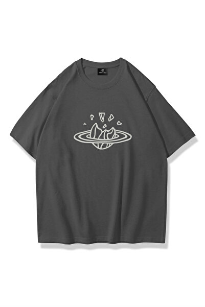 Trendiz Unisex Outer Space Tshirt Antrasit