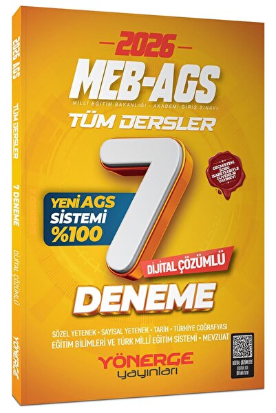 Yönerge Yayınları YENİ AGS - Yönerge 2026 MEB-AGS Tüm Dersler 7 Deneme Çözümlü