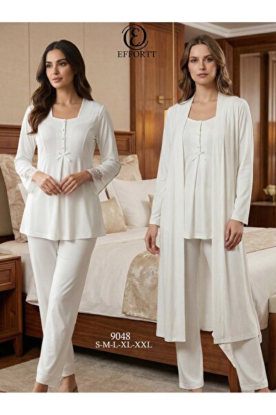 EM&FA TEKSTİL Pregnant Maternity Pajama Set with Robe