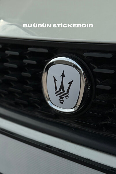 Banxtre Fiat Egea için Ön Arka Maserati Beyaz Logo Sticker