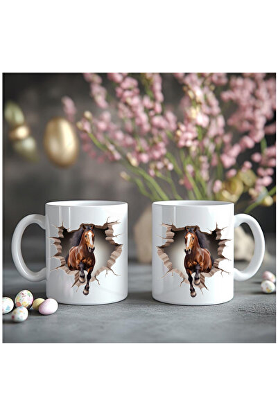 Çağlayan Reklam 3D Horse Printed Cup Glass