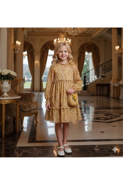 BEGONYA BEBECE KIDS Girls' Dress with Bag, Age 5/8