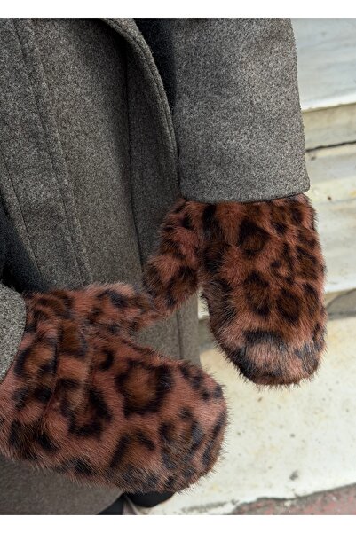 KİLİGİSTANBUL Plush Leopard Gloves