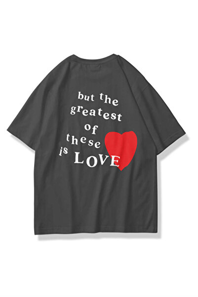 Trendiz Unisex Hope Love Tshirt Antrasit