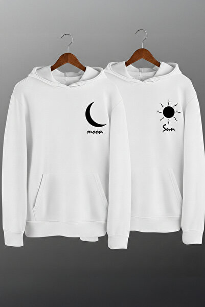 EFFRENATU Dear Couple Combinations Moon&Sun Design 2-Piece Product Hooded Swe...