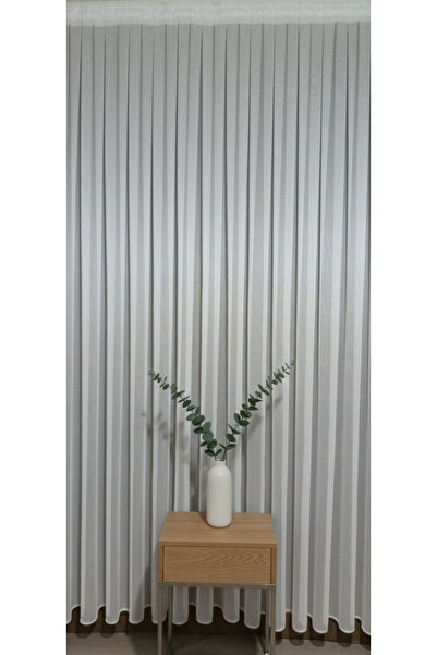 ilora home İnce Çizgili Modern Tül Perde - Ütü İstemez 1/3 sık pile