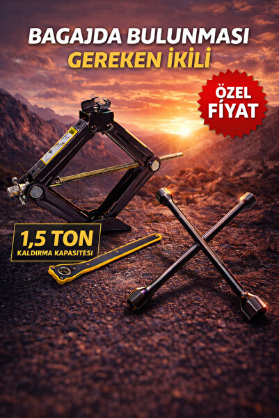 PORTECH Araç Bagaj Krikosu Bijon Anahtarı Lastik Değiştirme İçin Güçlü Oto Set