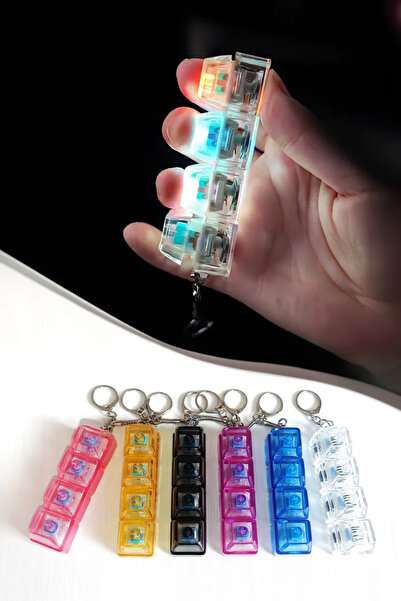 MayCap LED Işıklı Mekanik Tuş Hissiyatlı Mini Klavye Anahtarlık Stres Azaltıc...