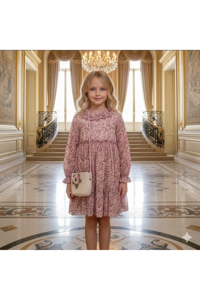 BEGONYA BEBECE KIDS Girls' Dress with Bag, Age 5/8