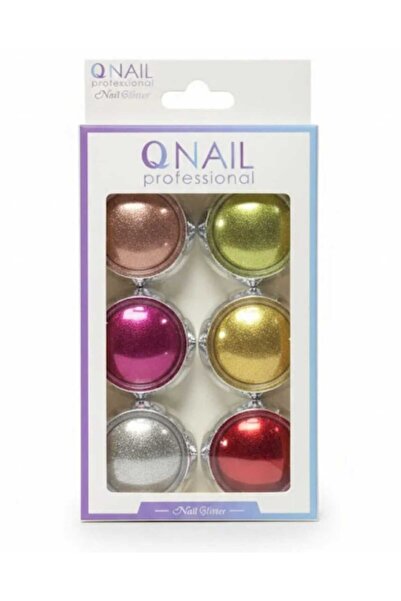 funshop QNAİL PROFESSİONAL 6'lı Inci Tırnak Tozu Seti – Tırnak Süsü, Nail Art...