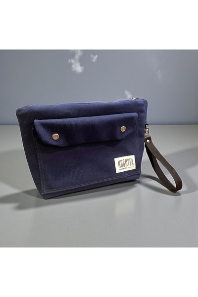 Nuggita Dark Navy Blue Canvas Clutch/Organizer